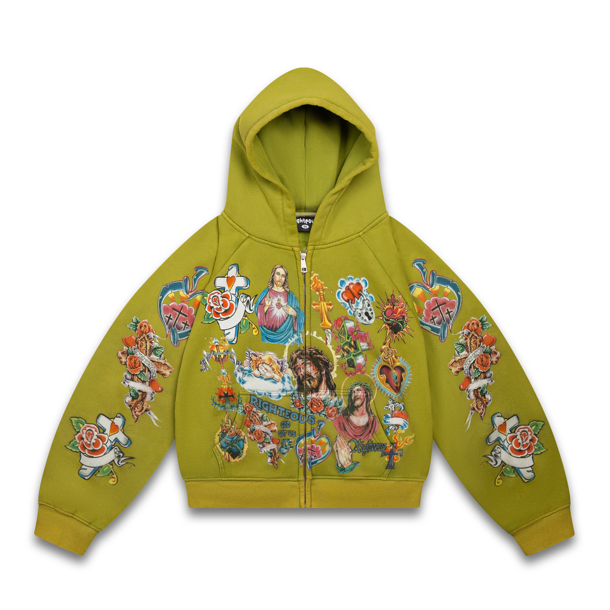 Risen King Cropped Zip (Moss) – We Are Righteous Risen King Cropped Zip (Moss) – We Are Righteous