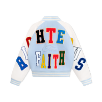 "Righteous Thru Faith" Varsity Jacket (Blue)
