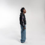 "Risen King" Cropped Zip (Black)