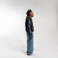 "Risen King" Cropped Zip (Black)