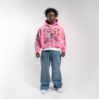 "Risen King" Cropped Zip (Pink)