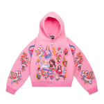 "Risen King" Cropped Zip (Pink)
