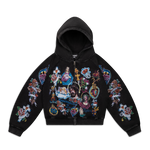 "Risen King" Cropped Zip (Black)