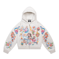 "Risen King" Cropped Zip (Grey)