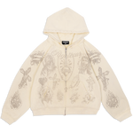 "Tatted Believer" Zip Up (Cream)