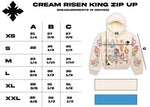 "Risen King" Cropped Zip Up (Cream)