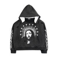 "Crown of Light" Distressed Hoodie