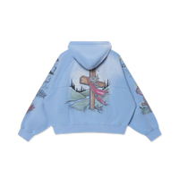 "Sacred Revival" Cropped Zip (Blue)