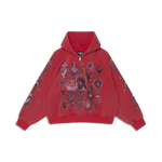 "Risen King" Cropped Zip (Red)