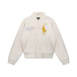 "Righteous Thru Faith" Varsity Jacket (Cream)