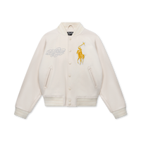 "Righteous Thru Faith" Varsity Jacket (Cream)
