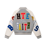 "Righteous Thru Faith" Varsity Jacket (Grey)
