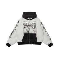 "God's Child" Zip-Up (White/Black)