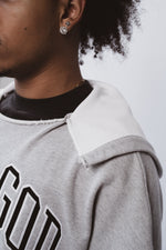 "Fear God" Distressed Cropped Hoodie