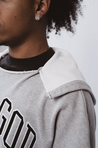 "Fear God" Distressed Cropped Hoodie