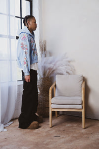 Risen King Cropped Zip (Blue)