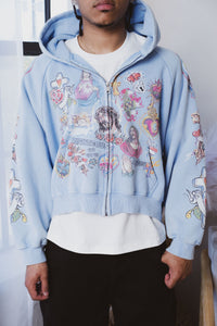 Risen King Cropped Zip (Blue)