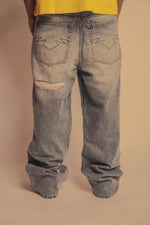 "Red Paisley" Distressed Denim