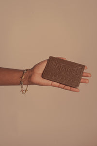 "Last Supper" Lambskin Cardholder (Brown)