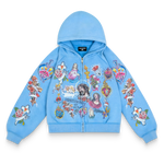 Risen King Cropped Zip (Blue)