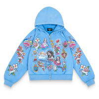 Risen King Cropped Zip (Blue)