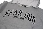 "Fear God" Distressed Cropped Hoodie