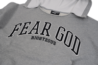"Fear God" Distressed Cropped Hoodie