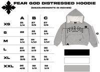 "Fear God" Distressed Cropped Hoodie
