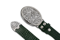 "Heaven's Seal" Green Croc Leather Belt
