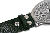 "Heaven's Seal" Green Croc Leather Belt