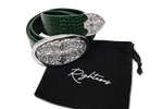 "Heaven's Seal" Green Croc Leather Belt
