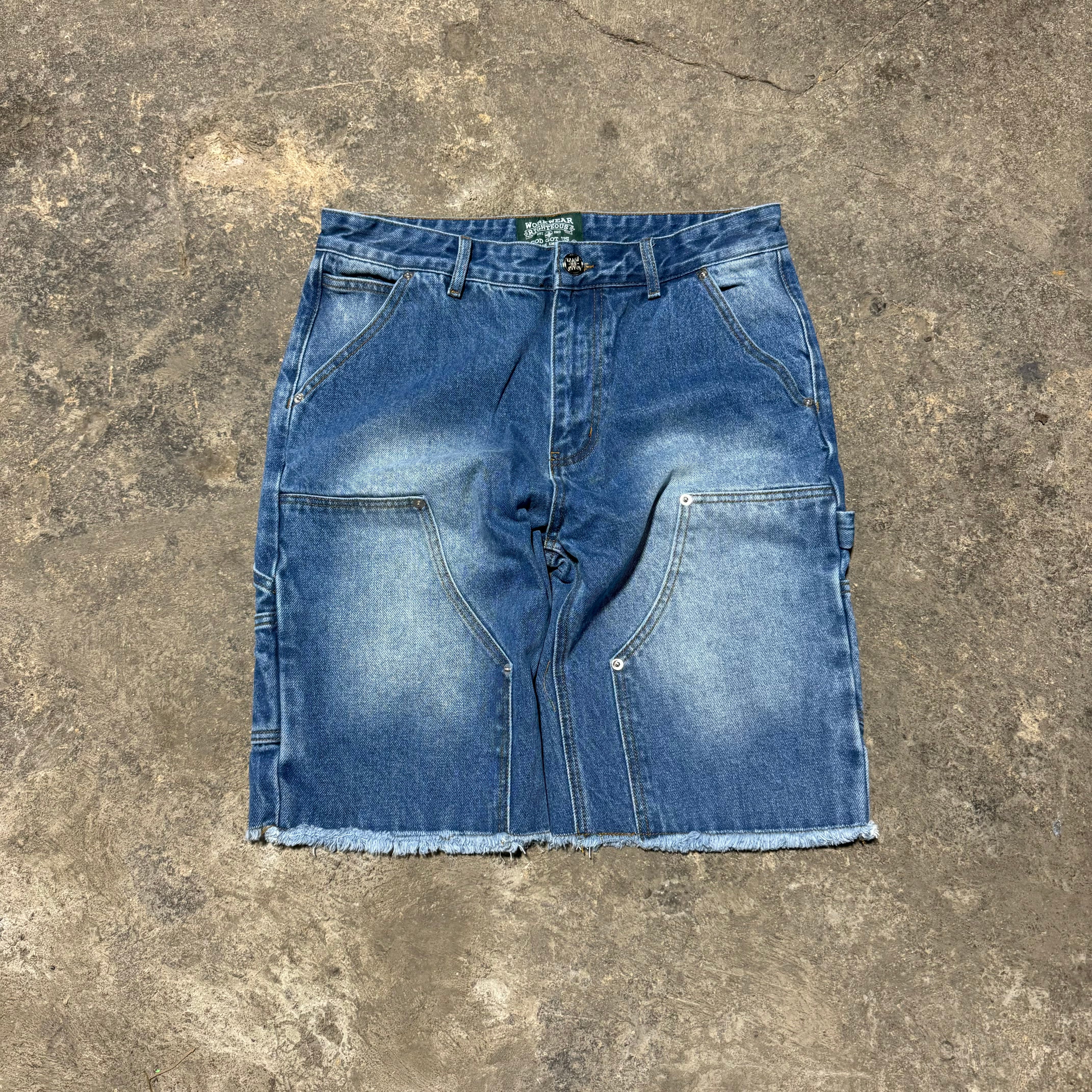 Double Knee Jorts (Blue)