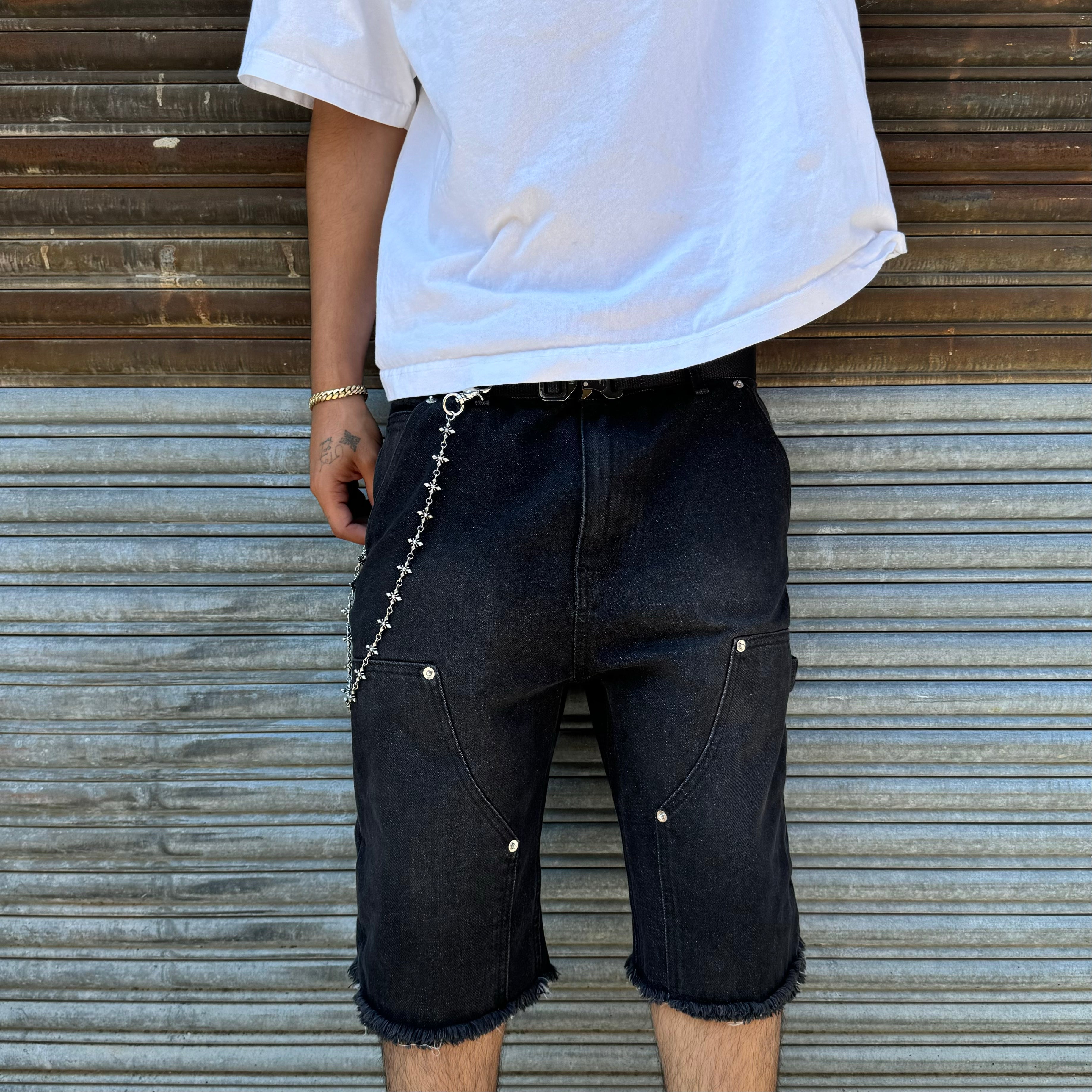 Double Knee Jorts (Black)