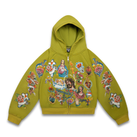 Risen King Cropped Zip (Moss)