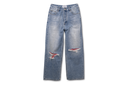 "Red Paisley" Distressed Denim