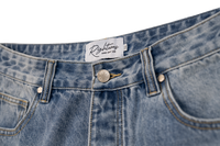 "Red Paisley" Distressed Denim