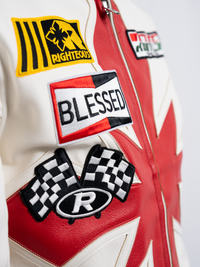 "Victory Lap" Racing Jacket (White)